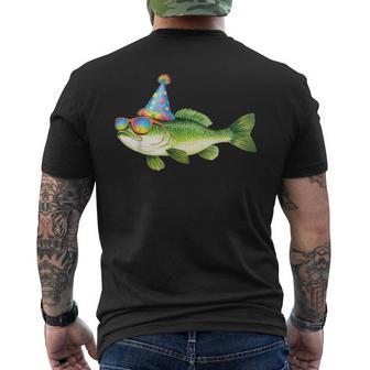 Bass Birthday Freshwater Fish Party Fishing Birthday Men's T-shirt Back Print - Monsterry UK