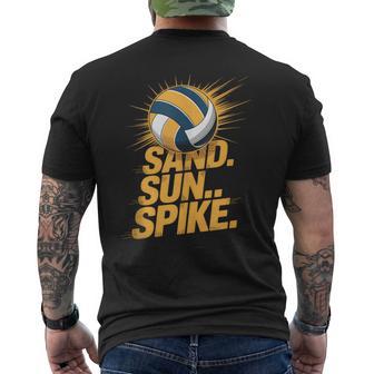 Beach Volleyball Sand Sun Spike Summer Graphic Men's T-shirt Back Print - Thegiftio