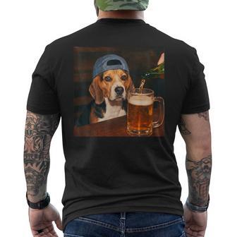 Beagle Drinking Beer Fathers Day Dog Meme Men's T-shirt Back Print - Thegiftio UK