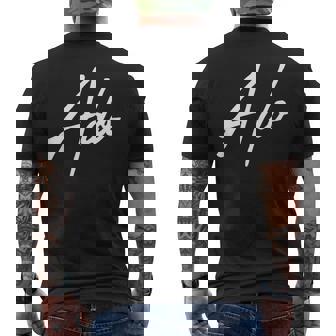 Beautiful Handwritten Font Ado Calligraphy メンズTシャツ バックプリント - Kawaiitshirt