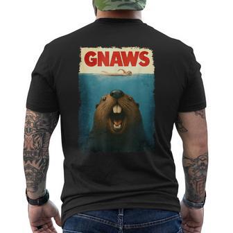 Beaver Gnaws Movie Parody Poster Beaver Lover Men's T-shirt Back Print - Thegiftio UK