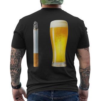 Beer & Cigarette Lover Day Drinking Dad Smoking Beer Lover Men's T-shirt Back Print - Thegiftio UK