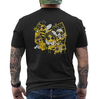 Bees Hip Hop Style Rap Music Lover Men's T-shirt Back Print - Thegiftio UK