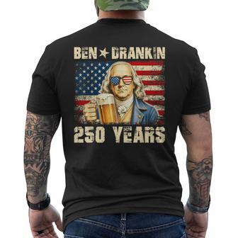 Ben Drankin Benjamin Franklin Drinking Beer 250 Usa Years Men's T-shirt Back Print - Thegiftio UK