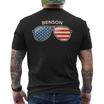 Benson La Vintage Us Flag Sunglasses Men's T-shirt Back Print - Thegiftio UK