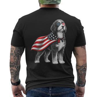 Bernedoodle 4Th Of July Us American Flag Dog Patriotic Men's T-shirt Back Print - Thegiftio UK