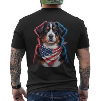 Bernese Mountain Dogs Usa American Flag 4Th Of July Dog Men's T-shirt Back Print - Thegiftio UK