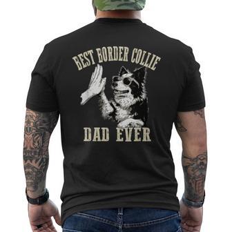 Best Dog Dad Ever ヴィンテージ 面白い かわいい ボーダーコリー 犬 メンズTシャツ バックプリント - Kawaiitshirt