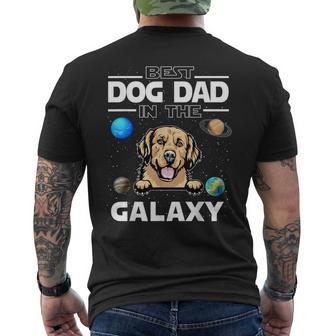 Best Dog Dad In The Galaxy Golden Retriever Puppy Dogs Lover T-shirt da uomo con stampa posteriore - Novitaregali