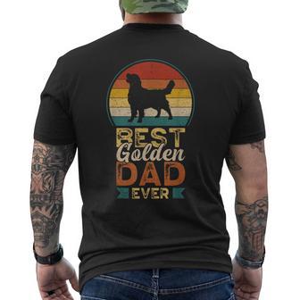 Best Golden Dad Ever Father's Day Golden Retriever Daddy Men's T-shirt Back Print - Monsterry UK