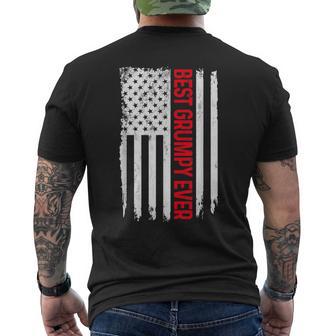Best Grumpy Ever American Flag Papa Grandpa Men's T-shirt Back Print - Thegiftio
