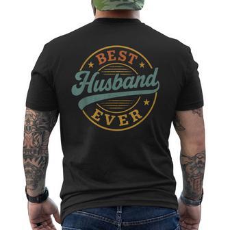 Best Husband Ever Father's Day Husband Vintage Emblem Men's T-shirt Back Print - Monsterry UK