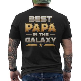 Best Papa In The Galaxy Birthday Father's Day Men's T-shirt Back Print - Monsterry UK