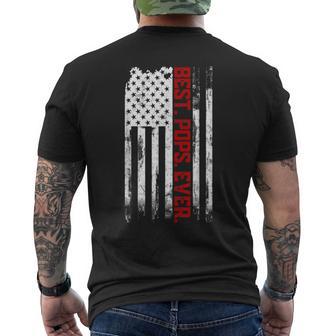 Best Pops Ever American Usa Flag Father’S Day For Pops Men's T-shirt Back Print - Thegiftio UK