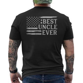 Best Uncle Ever Grey Vintage Usa Flag Father's Day Men's T-shirt Back Print | Seseable UK