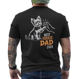 Best Yorkie Dad Ever Dog Yorkie I Love Yorkie Dad Men's T-shirt Back Print - Monsterry