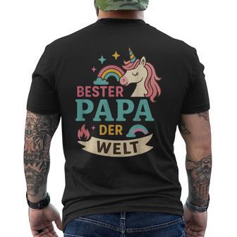 Bester Papa Der Welt – Für Papas Mit Einhorn Magie T-Shirt mit Rückendruck - Seseable