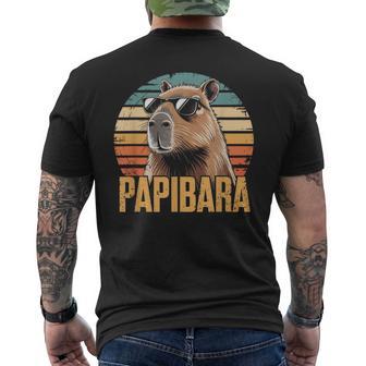 Bester Papa Papibara Frischgebackener Papaatertag T-Shirt mit Rückendruck - Seseable