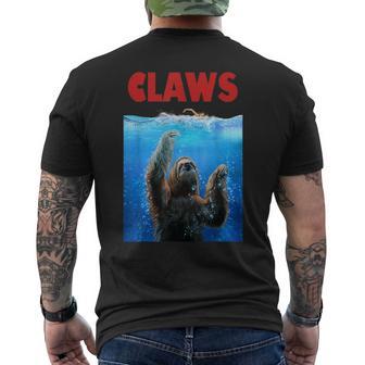 Beware Of Claws 面白いナマケモノ シャーク 映画 パロディ メンズTシャツ バックプリント - Kawaiitshirt