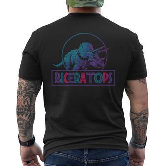 Biceratops Dino Bisexual Pride Month Bi Stuff Lgbtq Men's T-shirt Back Print - Monsterry UK