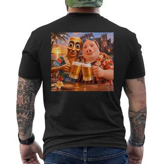 Bier Trinken Amtrandommerstimmung Tungahur Meme John Pork T-Shirt mit Rückendruck - Geschenkecke