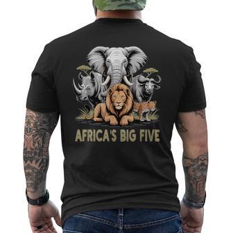 Big 5 Wildlife South Africa Safari Africa's Big Five Men's T-shirt Back Print - Thegiftio