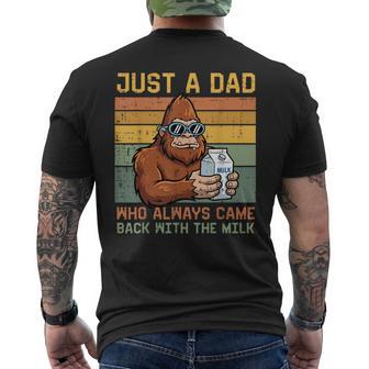 Bigfoot Just A Dad Who Always Came Back With The Milk Men Men's T-shirt Back Print | Seseable UK