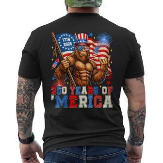 Bigfoot Merica Rock 250 Years American 1776 2026 4Th Of July Men's T-shirt Back Print - Thegiftio UK