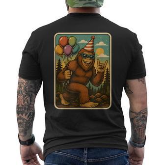 Bigfoot Party Vibes Birthday Balloons Forest Fun Men's T-shirt Back Print - Thegiftio UK