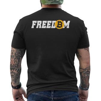 Bitcoin Freedom 暗号通貨 Btc 自由 ミリオネア ビットコインでお金持ち メンズTシャツ バックプリント - Kawaiitshirt