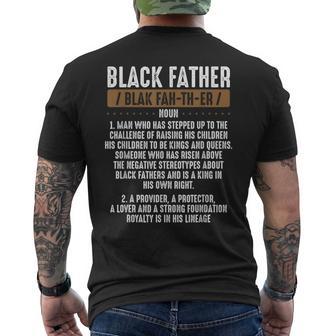 Black Father Definition Proud African American Black Family Men's T-shirt Back Print - Thegiftio UK