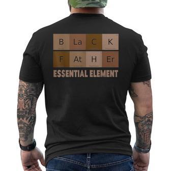 Black Father The Essential Element Periodic Table Men's T-shirt Back Print - Thegiftio UK