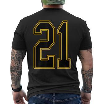 Black And Gold Number 21 Jersey Player Uniform 21 Men's T-shirt Back Print - Thegiftio UK