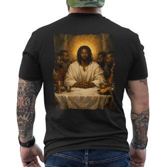Black Jesus Last Supper Men's T-shirt Back Print - Thegiftio UK