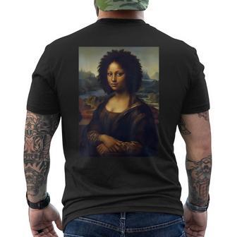 Black Mona Lisa African American Black History Month Men's T-shirt Back Print | Seseable UK
