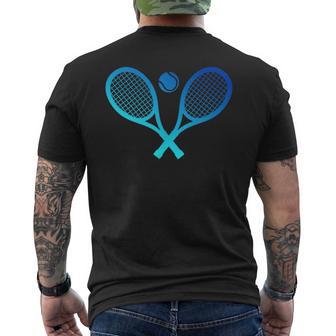 Blaue Tennisschläger Tennis Training Tennis T-Shirt mit Rückendruck - Seseable