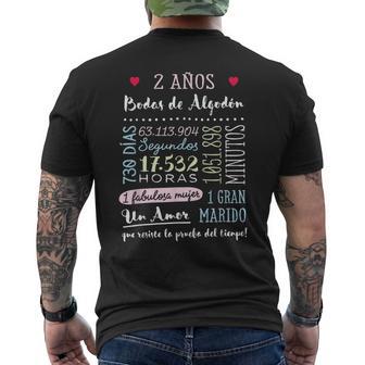 Bodas De Algodón 2 Años Aniversario De Boda Regalo Camiseta Hombre Estampado Espalda - Regaloses