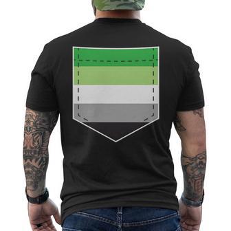 Bolsillo De Bandera Del Orgullo Romántico Lgbtq Lgbtqia Aromático Camiseta Hombre Estampado Espalda - Regaloses