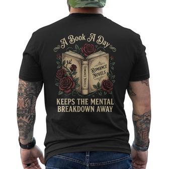 A Book A Day Keeps The Mental Breakdown Away Men's T-shirt Back Print - Thegiftio UK