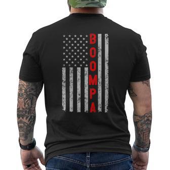 Boompa Fathers Day Vintage Patriotic Grandpa American Flag Men's T-shirt Back Print - Thegiftio