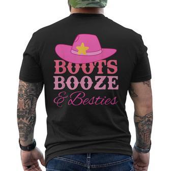Boots Booze & Besties Party Vibe Men's T-shirt Back Print | Mazezy
