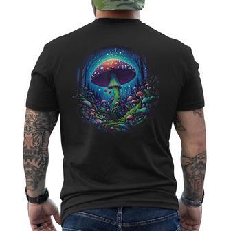 Bosque De Hongos Mágicos Psicodélicos Nocturnos Camiseta Hombre Estampado Espalda - Regaloses