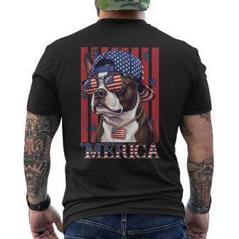 Boston Terrier Dog 250Th America Patriotic Usa 4Th Of July Men's T-shirt Back Print - Thegiftio UK