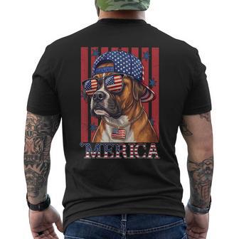 Boxer Dog 250Th America Patriotic Usa 4Th Of July Men's T-shirt Back Print - Thegiftio UK