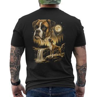 Boxer Howling To The Moon Meme 90'S Boxer Dog Lover Men's T-shirt Back Print - Monsterry