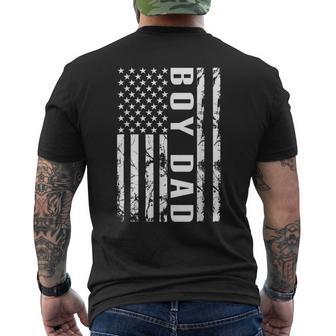 Boy Dad Us Flag Proud Dad Of A Boy Dad Fathers Day Men's T-shirt Back Print - Monsterry