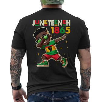 Boys Junenth Dabbing Black King Melanin Brown Skin Dab Men's T-shirt Back Print - Monsterry