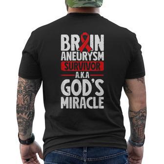 Brain Aneurysm Awareness Survivor Men's T-shirt Back Print - Thegiftio UK