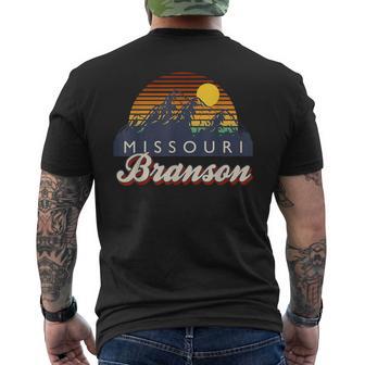 Branson Missouri Vintage Mountain Hiking Retro 80S 90S Men's T-shirt Back Print - Monsterry