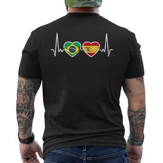 Brasil Españaintage Latido Bandera Español Brasileño Camiseta Hombre Estampado Espalda - Regaloses